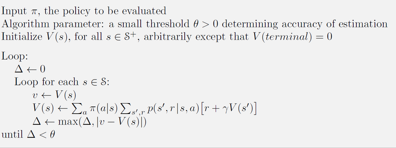 Iterative Policy Evaluation Algorithm